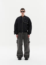 multi zipper bomber jacket