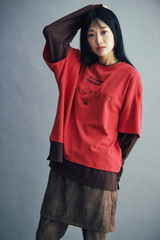 ブラックリストレタリングレイヤードTシャツ