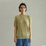 テープメッシュ ハーフスリーブニット/TAPE MESH HALF SLEEVE KNIT (LIME)