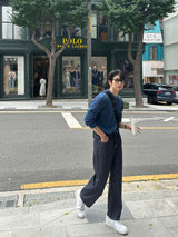 クボセミワイドローデニムパンツ / Kubo Semi-Wide Raw Denim Pants (2 colors)