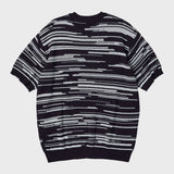 ノイズハーフスリーブニット/NOISE HALF SLEEVE KNIT (NAVY)