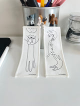 Cat butlers and elongated cat fabric bookmarks