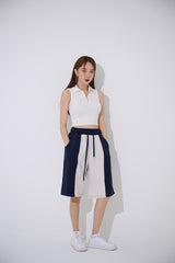 カラーハーフジップアップクロップタンクトップ/TOP(9354) Collar Half Zip Up Crop Nash
