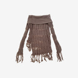 [NONCODE] Rumble Off-Shoulder Unbalanced Knitwear