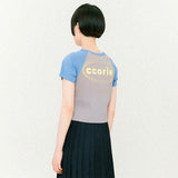 ロゴラグランクロップド半袖Tシャツ