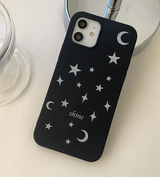 シャインスターマットブラックフォーンケース / Shine Star Matte Black Phone Case