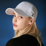 Stud logo over fit ball cap white
