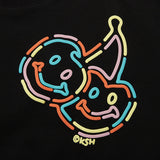 キルシードゥードゥルチェリースプレッドクロップ丈トレーナー／DOOLE CHERRY SPREAD CROP SWEAT [BLACK] (6658899738742)