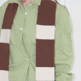 STRIPE MUFFLER_CREAM BROWN