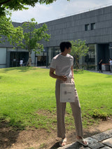 リボンワイドフィットベルトスラックス