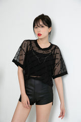 プラネットボックスフィッシュネットTシャツ / TOP(8650) Planet Box Fishnet