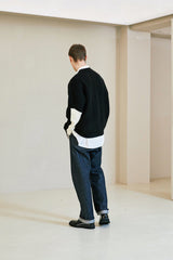 エルボーセクションヘビーカーディガン/ELBOW SECTION HEAVY CARDIGAN BLACK