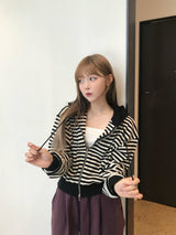 カミラストライプジップアップ