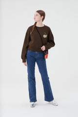 ミドルチェリーハーフスウェットシャツ／MIDDLE CHERRY HALF SWEATSHIRT [BROWN]