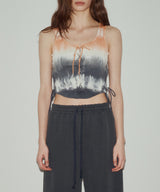 ダイドレースアップノースリーブ / DYED LACE-UP SLEEVELESS (ORANGE)
