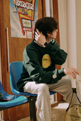 テニスボールスウェットシャツ・ダークグリーン［ユニセックス］/ Tennis Ball Unisex Dark Green Sweat Shirt