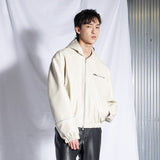 レザーウィンドブロック / Leather Wind Block (Cream)