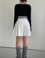 ピュアクロップドカーディガンホルターノースリーブセット / Pure cropped cardigan halter sleeveless set