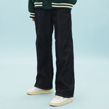 ピンクステッチロールアップデニムパンツ / Pink stitch rollup denim pants