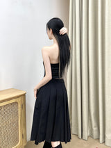 サテンキューブコルセットトップ/798. Satin curve corset top (2color)