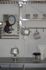 silver hanging lamp
