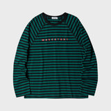 ストライプラグラン長袖Tシャツ/STRIPE RAGLAN LOGO LONG SLEEVE (GREEN)