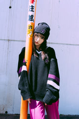 Collaboration V Neck Long Sleeve Knit | Shitao Miu × UNALLOYED