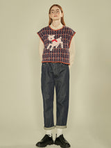 Sheep Embroidered Vest (Navy) (6643893305462)