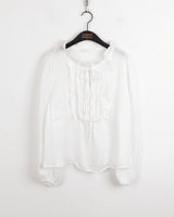 マーフィングラブリーピンタックフリルリボンヨルブラウス / Maping lovely pintuck frill ribbon yoru blouse