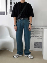 Well Vintage Washing Long Wide Denim Pants (209) (6568257716342)