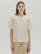 レースカラーブラウス / Lace collar blouse - Cream