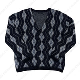 ジグザグモヘアアーガイルカーディガン/EV Zigzag Mo Hair Argyle Cardigan (2 colors)