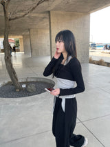 Contrasting string pants