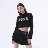 パンククロップシャツ/0 1 punk crop shirt - BLACK