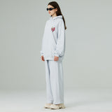 ハートプリンティングパーカー/HEART PRINTING HOODIE-WHITE MELANGE