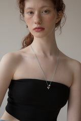 ハートポイントメランジストリングネックレス/Heart point melange string necklace