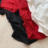 [3color/ body correction] レタリングエンボスシャーリングTシャツ