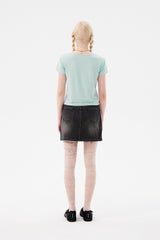 スモールチェリースクエアネッククロップTシャツ / SMALL CHERRY SQUARE NECK CROP T-SHIRT [MINT]