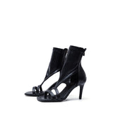 Side Cut-Out Open Toe Heel(Black)