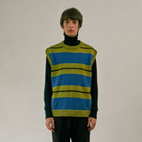 COZY STRIPE KNIT VEST (OLIVE) (6627468247158)