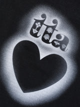 ハートステンシルクロップTシャツ / HEART STENCIL CROP TSHIRTS-RICH BLACK