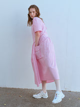 スクエアネックポケットドレス / SQUARE NECK POCKET DRESS, PINK