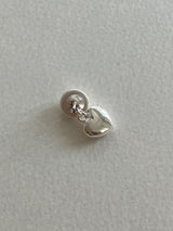 [92.5silver] ハートパールピアス