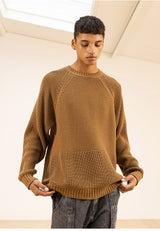 ハーフインシジョンオーバーニット/HALF INCISION OVERSIZED KNIT