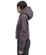 プリントクロップドフーディ / Print Cropped Hoodie-CHARCOAL
