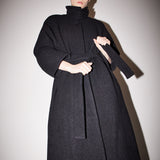 バルマカンボウクルコート / Balmacaan boucle coat black
