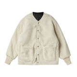 リバーシブルフリースジャンパー/REVERSIBLE FLEECE JUMPER-BLACK
