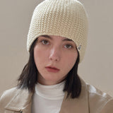 VA Square Label Cozy Beanie / Beige