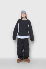2wayナイロンスェットシャツ / two-way nylon sweatshirt