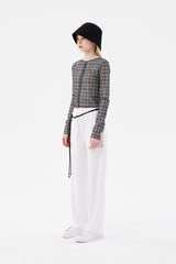 スモールチェリーシースルーパターンカーディガン / SMALL CHERRY SEE THROUGH PATTERN CARDIGAN [BROWN]